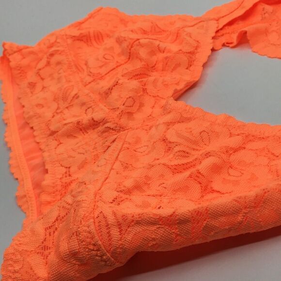 Intimately Free People Neon Orange Racer Back Lace Bralette Size XS NWT - Picture 13 of 14